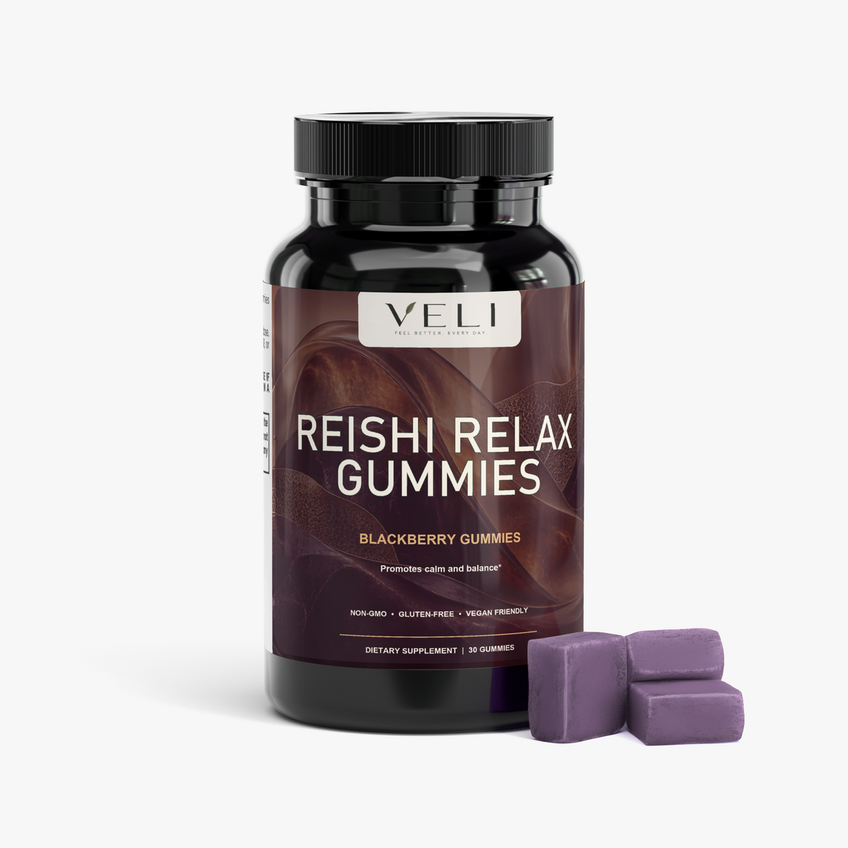 Reishi Relax Gummies by VELI, angled product view