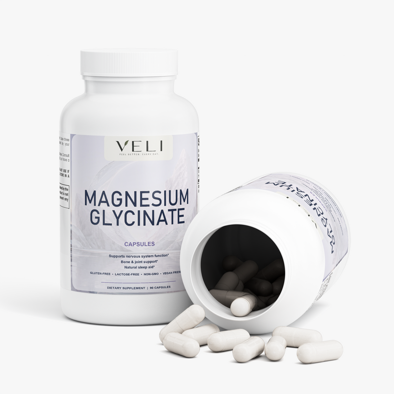 Magnesium Glycinate by VELI, packaging detail, view 2