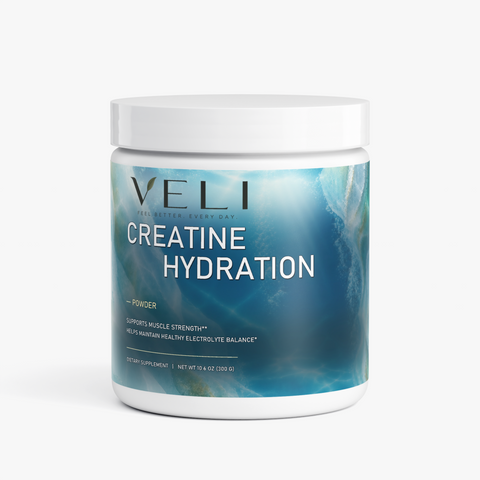 VELI Creatine Hydration Powder container, front view