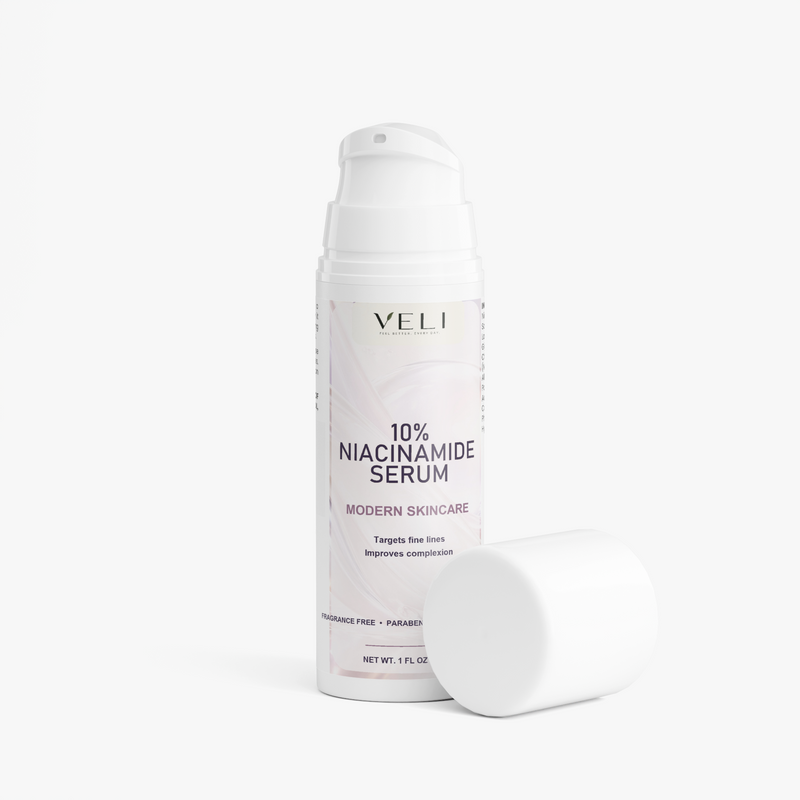 10% Niacinamide Serum by VELI, angled product view