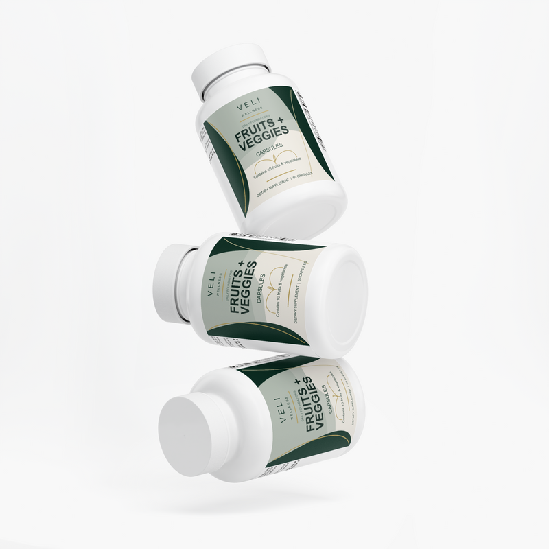 VELI Fruits + Veggies Capsules bottle group