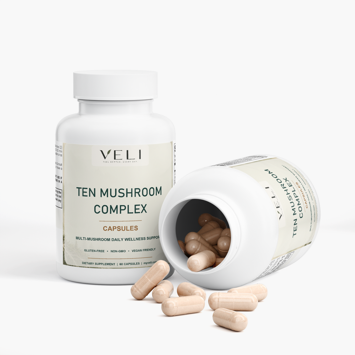 VELI Ten Mushroom Complex Capsules packaging group