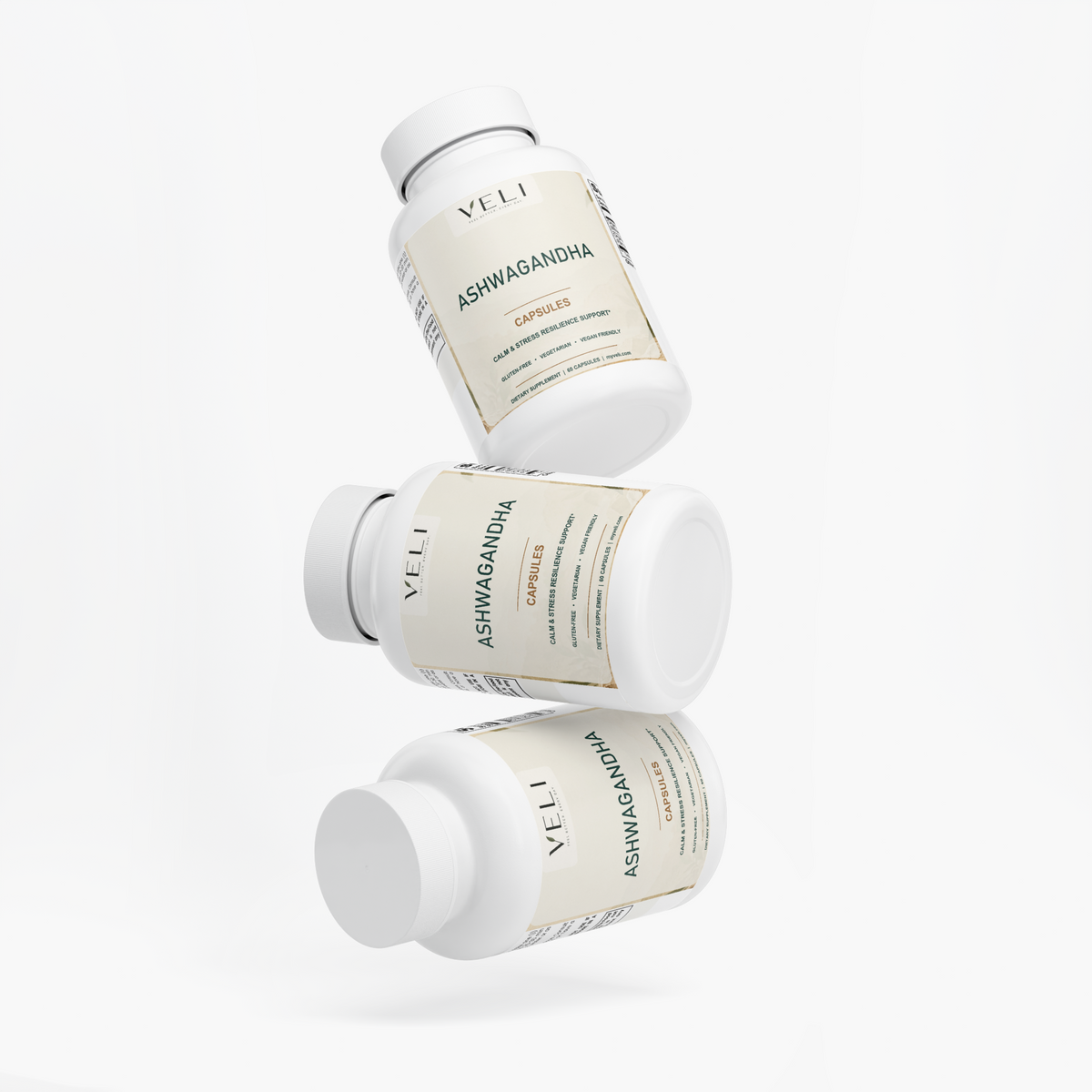 VELI Ashwagandha Capsules bottle group