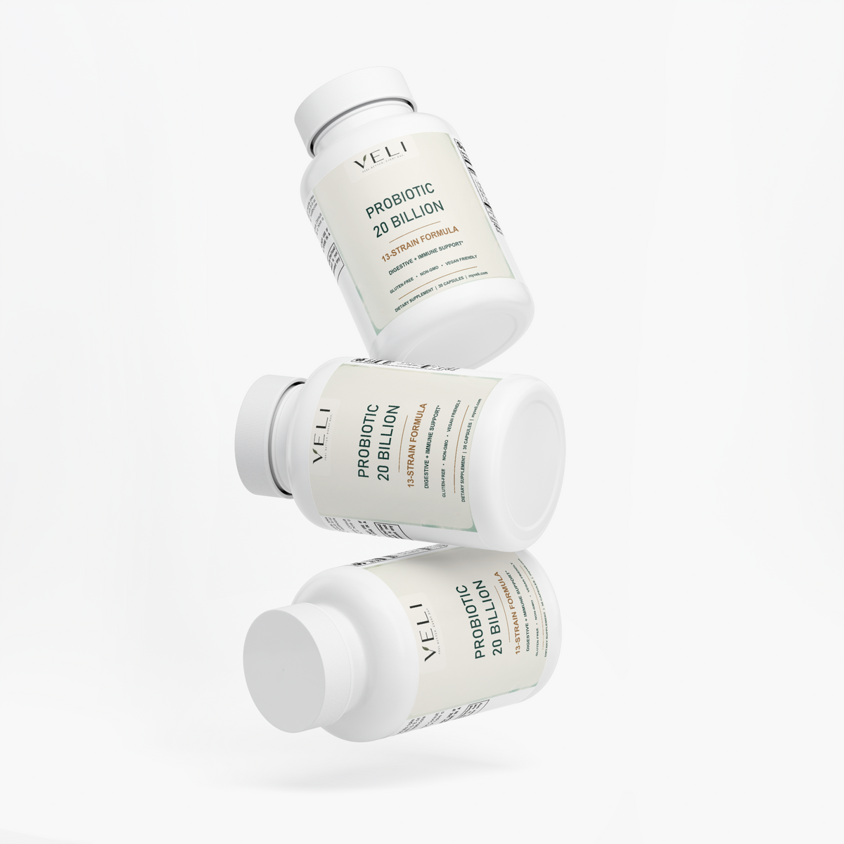 VELI Probiotic 20 Billion Capsules bottle group