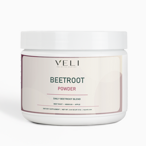 VELI Beetroot Powder container, front view