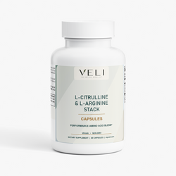 VELI L-Citrulline & L-Arginine Stack Capsules bottle, front view