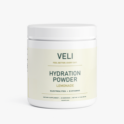 VELI Hydration Powder Lemonade container, front view