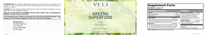 Greens Superfood by VELI, full label with facts, directions and warnings