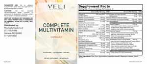 Complete Multivitamin by VELI, full label with facts, directions and warnings