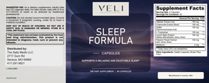 Sleep Formula by VELI, full label with facts, directions and warnings